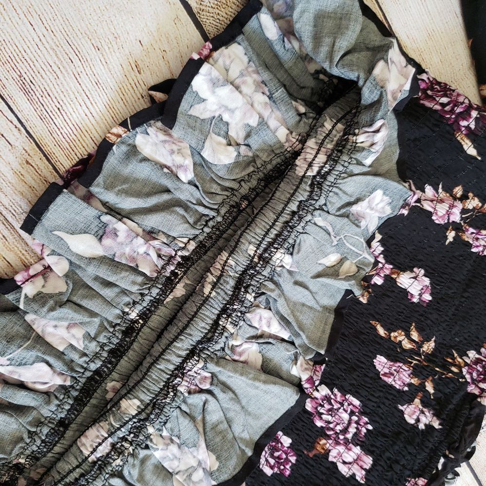 WILD FABLE floral bustier off shoulder blouse - Picture 8 of 9